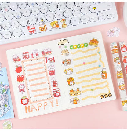 Yzyuezhen Cute Bear & Bunny Stickers (200 pieces)