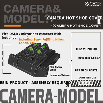 GZ Studio Modular Camera Hot Shoe Cover | Sci-Fi Tactical Style | Compatible with Sony, Nikon & Canon DSLR/Mirrorless Cameras