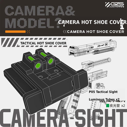 GZ Studio Modular Camera Hot Shoe Cover | Sci-Fi Tactical Style | Compatible with Sony, Nikon & Canon DSLR/Mirrorless Cameras