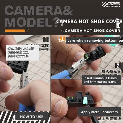GZ Studio Modular Camera Hot Shoe Cover | Sci-Fi Tactical Style | Compatible with Sony, Nikon & Canon DSLR/Mirrorless Cameras