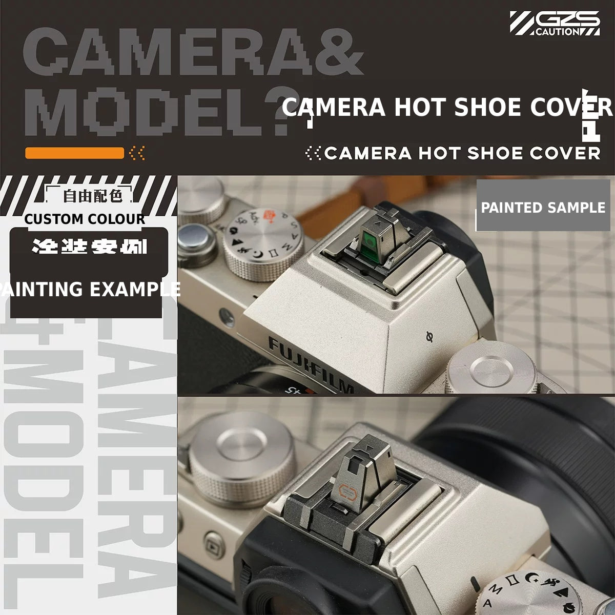 GZ Studio Modular Camera Hot Shoe Cover | Sci-Fi Tactical Style | Compatible with Sony, Nikon & Canon DSLR/Mirrorless Cameras