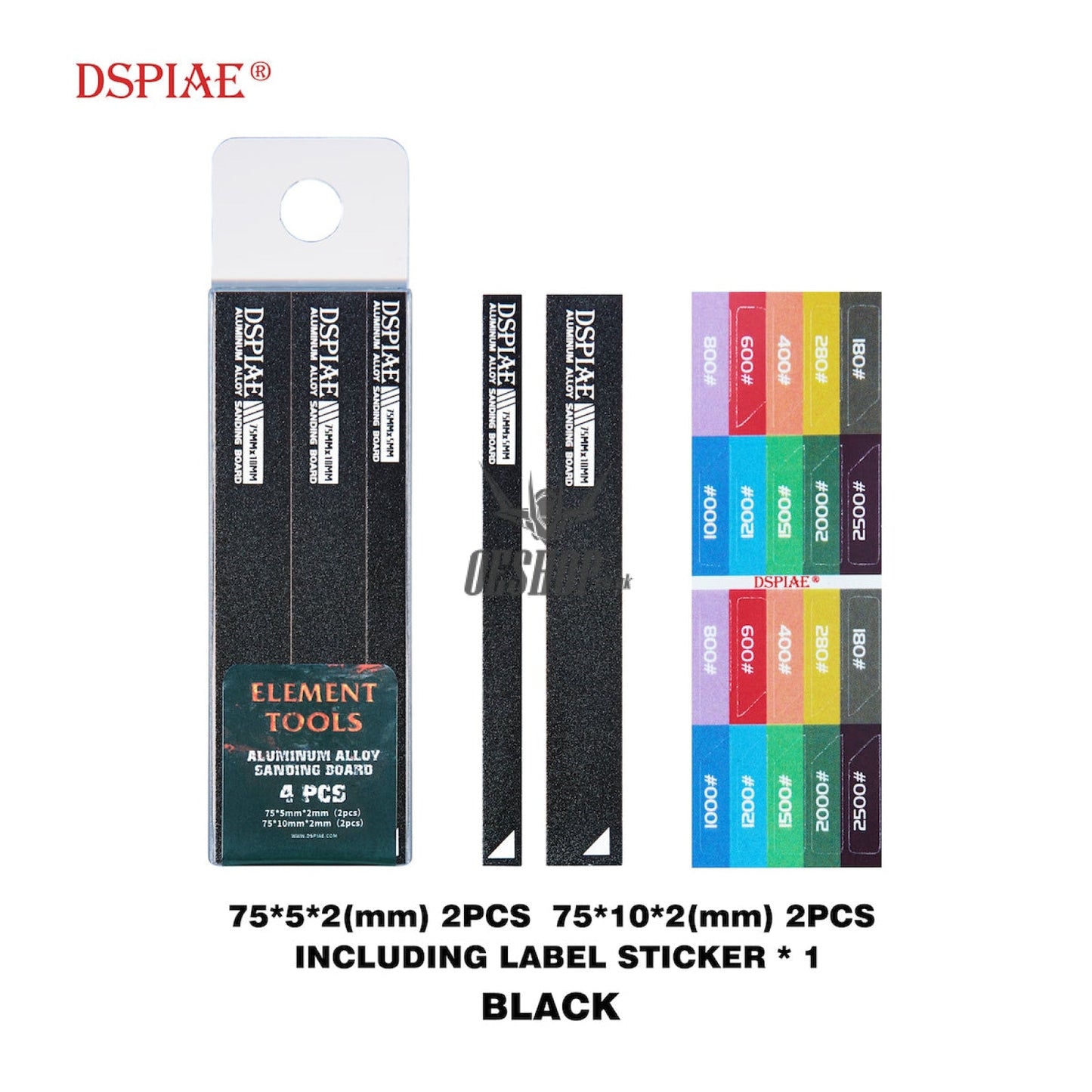 Dspiae As Aluminum Alloy Sanding Board As-Bk15 (4Pcs)