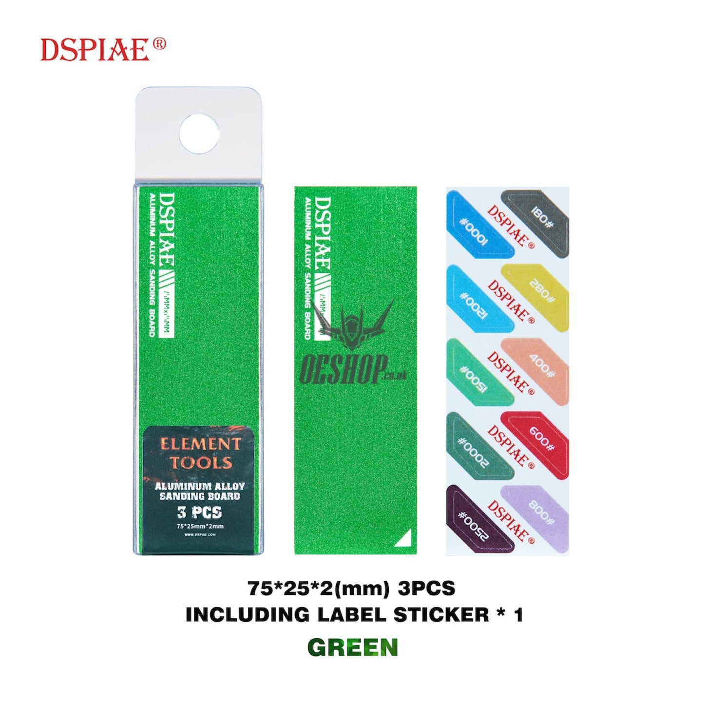 Dspiae As Aluminum Alloy Sanding Board As-Gn25 (3Pcs)