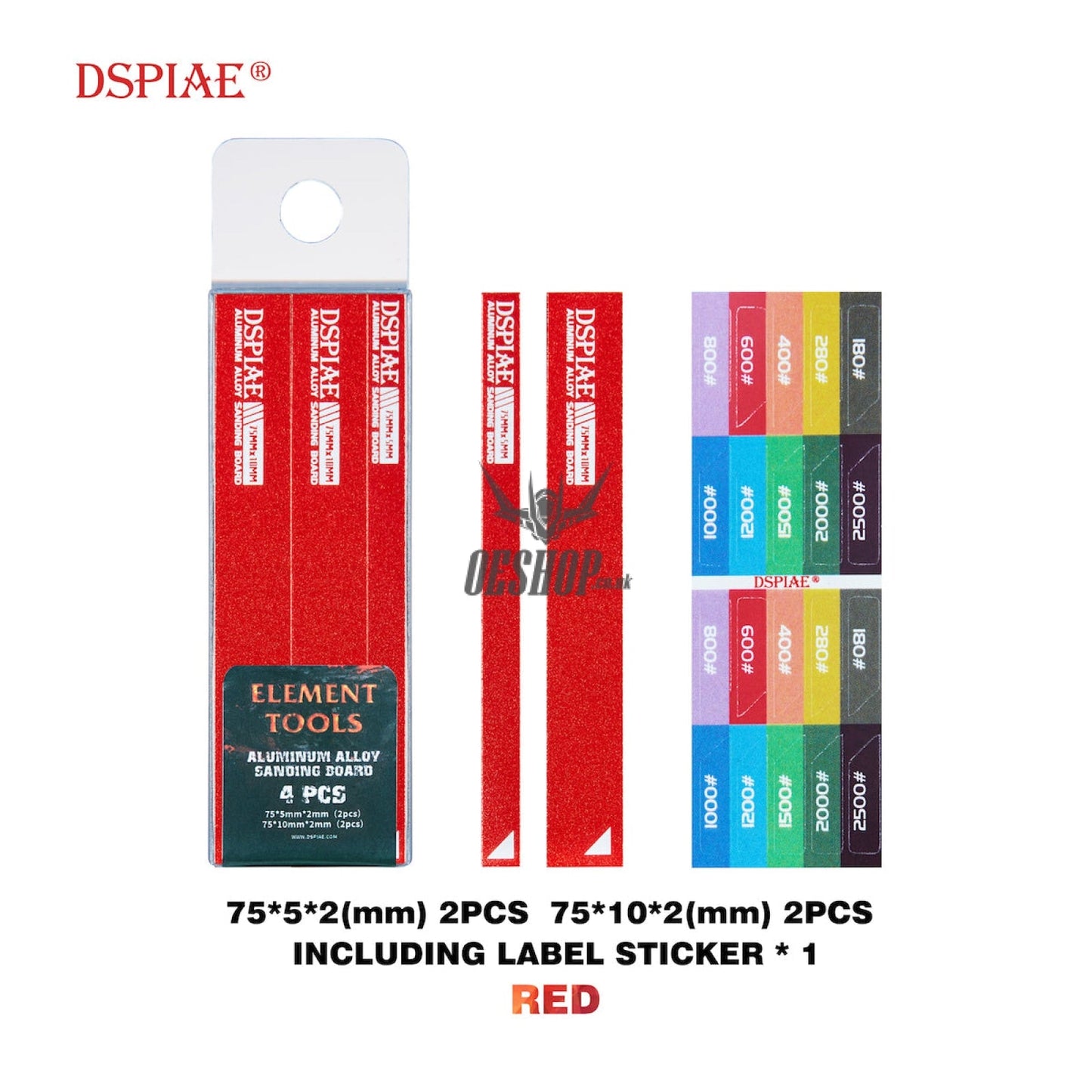 Dspiae As Aluminum Alloy Sanding Board As-Rd15 (4Pcs)