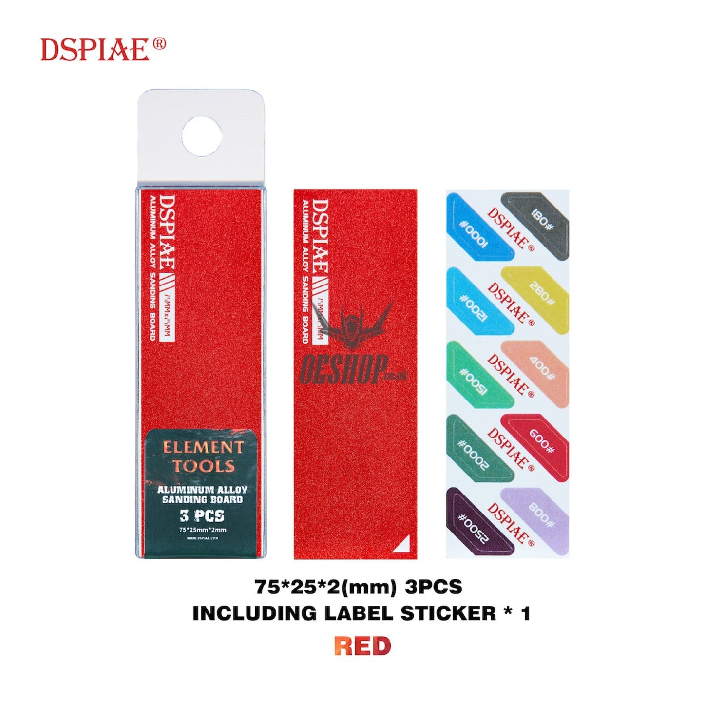 Dspiae As Aluminum Alloy Sanding Board As-Rd25 (3Pcs)