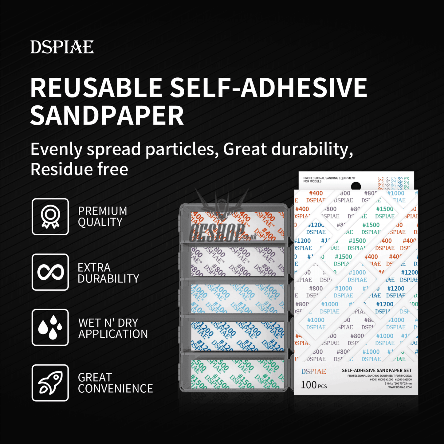 Dspiae Dsp Reusable Self-Adhesive Sandpaper Sanding Tools
