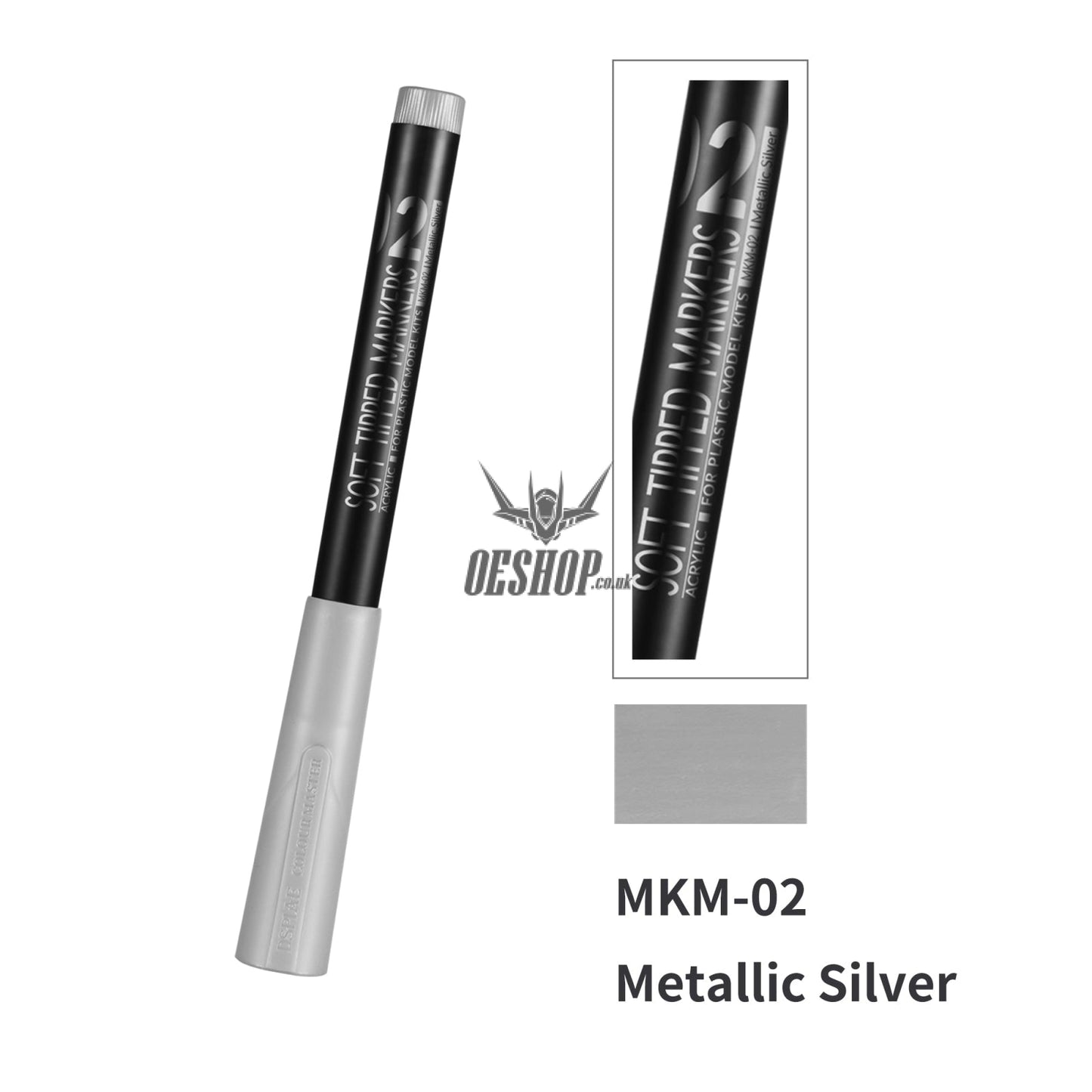 Dspiae Mk Mkm Eco Friendly Acrylic Soft Tipped Markers Mkm-02 Metallic Silver