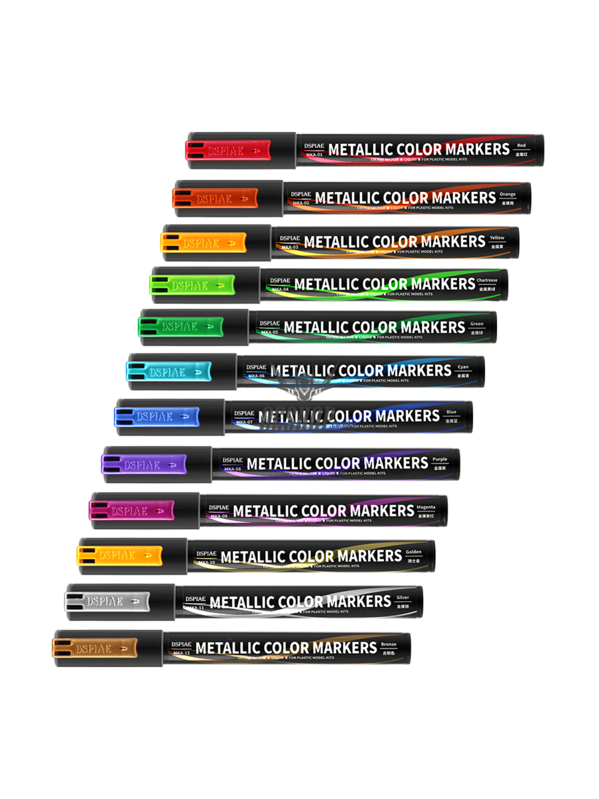 Dspiae Mka Super Metallic Color Markers Environment-Friendly 12 Kit