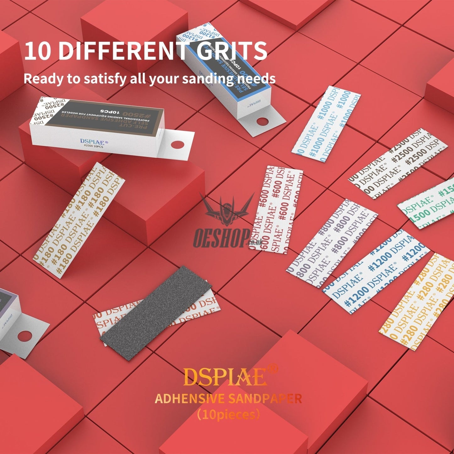 Dspiae Msp 180-2500 Pre-Cut Self Adhesive Sandpaper 10Pcs