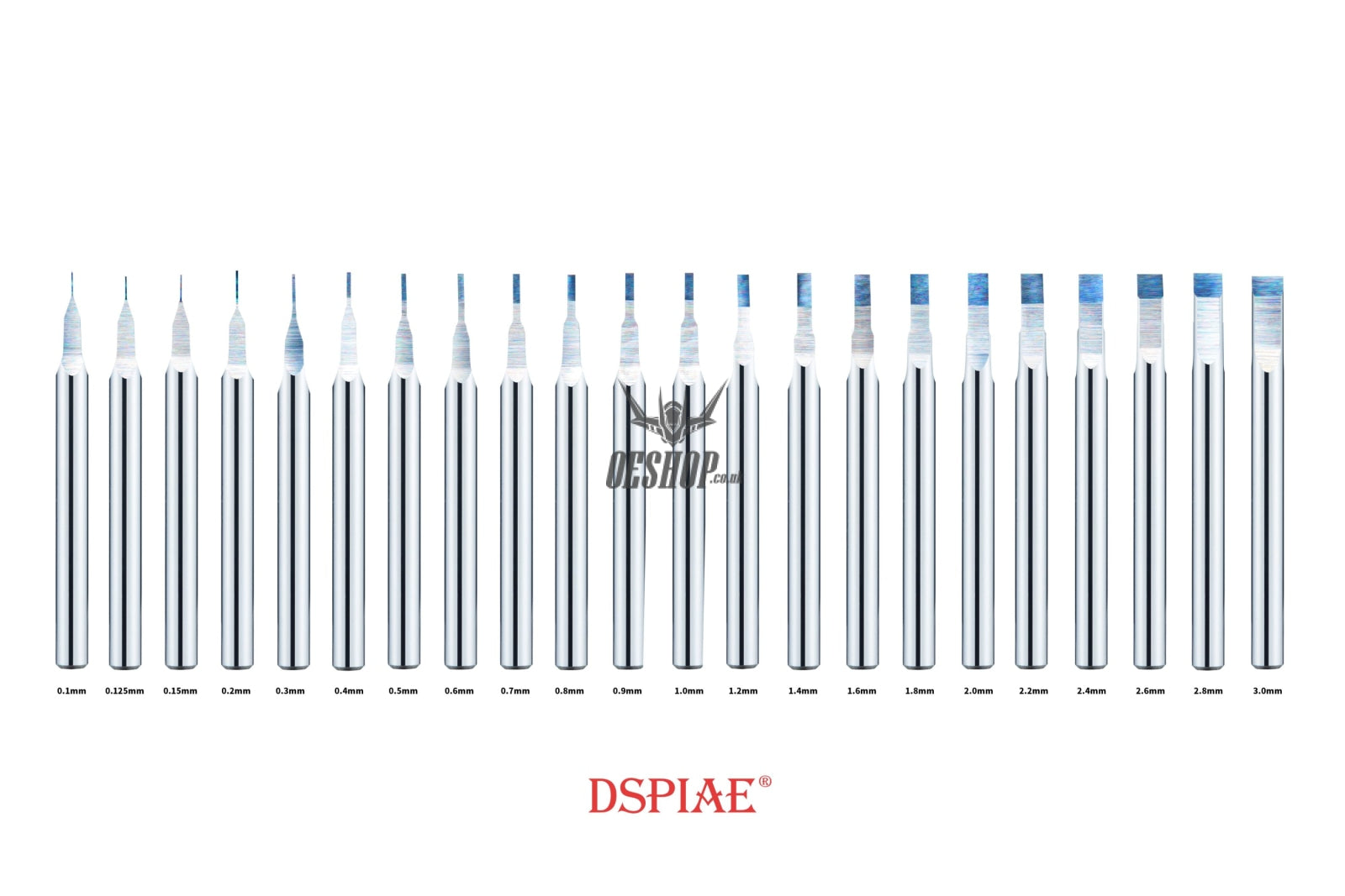 Dspiae Pb 0.1Mm~3.0Mm Tungsten Steel Push Broach (Chisel) Shank Dia: 3.175Mm