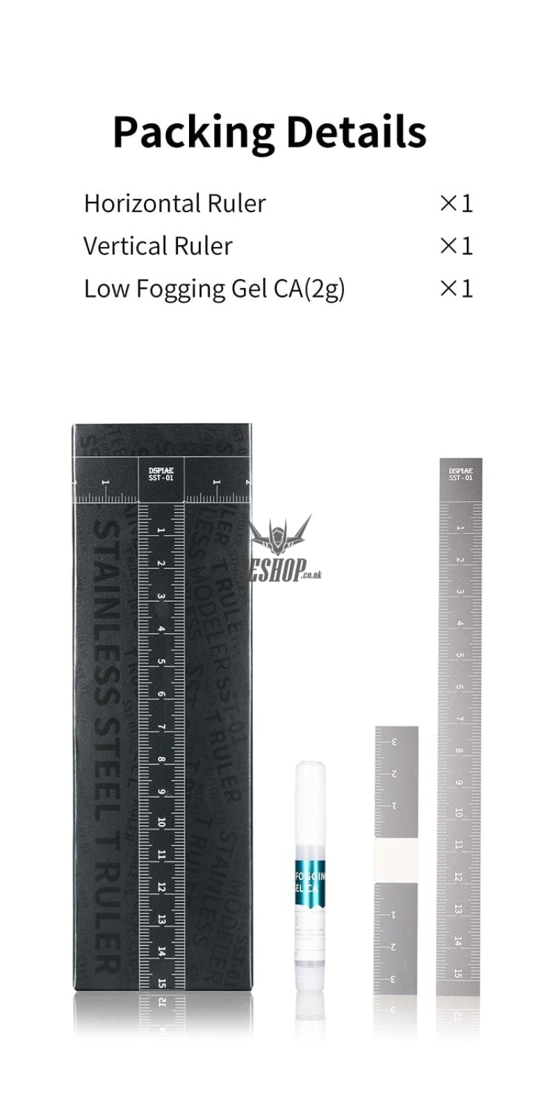 St0071 Ruler DSPIAE SST-01 Stainless steel T Ruler 6970845560080 – Hobby Academia