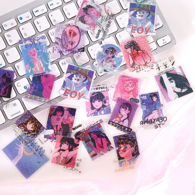 Moore Harajuku Girl Stickers (40 pieces)