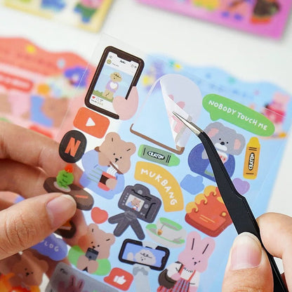 Yzyuezhen Cute Animal Stickers (4 pieces)