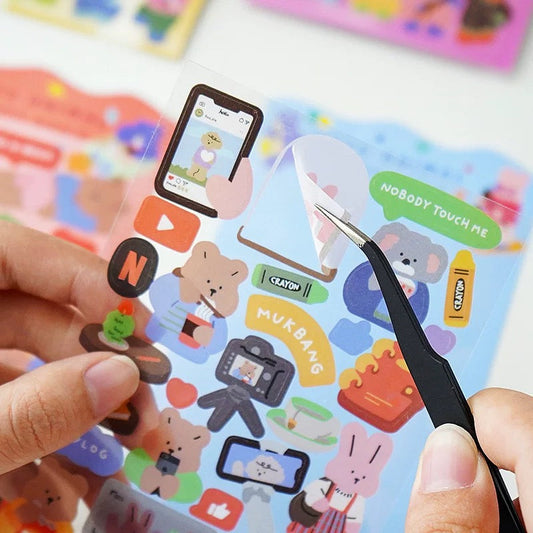 Yzyuezhen Cute Animal Stickers (4 pieces)