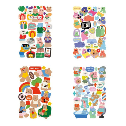 Yzyuezhen Cute Animal Stickers (4 pieces)