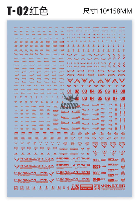 Evo 1/100 Monster Series Ultra High Definition Universal General Decals Evolution Studio