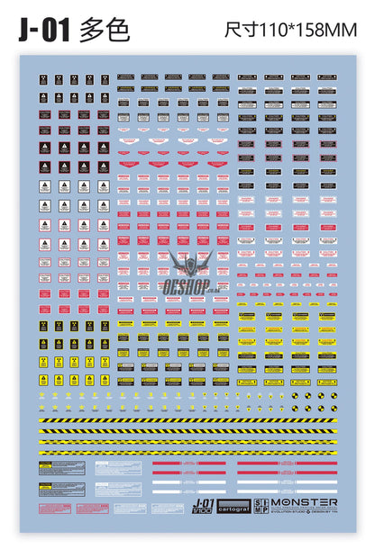 Evo 1/100 Monster Series Ultra High Definition Universal General Decals Evolution Studio