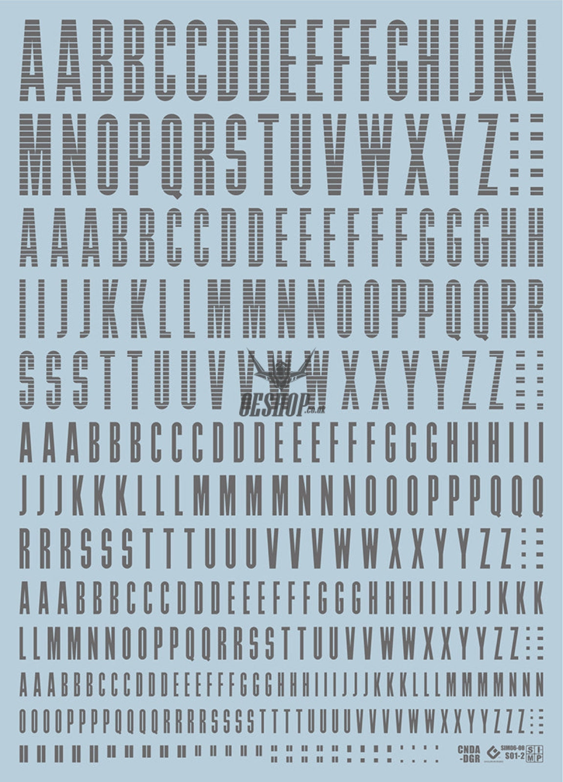 Evo - Cnda Cndn Letters Numbers Evolution Studio Decals Cnda-G (Dark Gray)