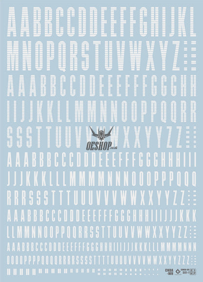 Evo - Cnda Cndn Letters Numbers Evolution Studio Decals Cnda-W (White) (Uv)