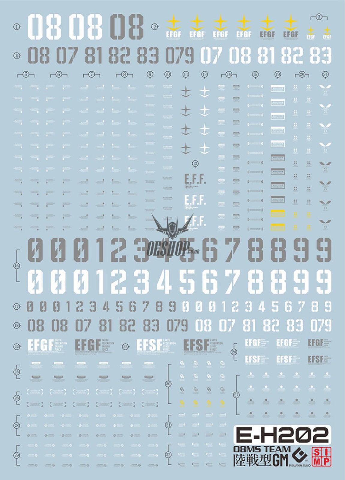 Evo - E-Hg202 (Uv) Hg Rx-79G Ground Gm Evolution Studio Decals