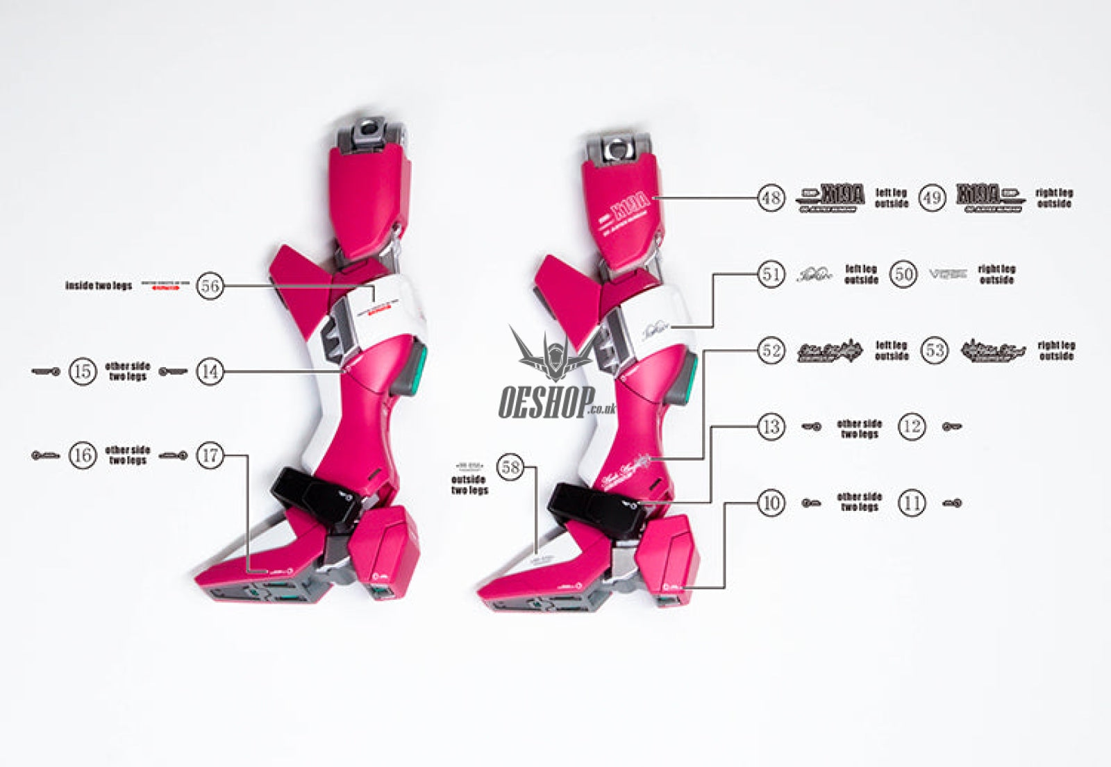 Evo - E-Hg231 (Uv) Hg Infinite Justice Gundam Evolution Studio Decals