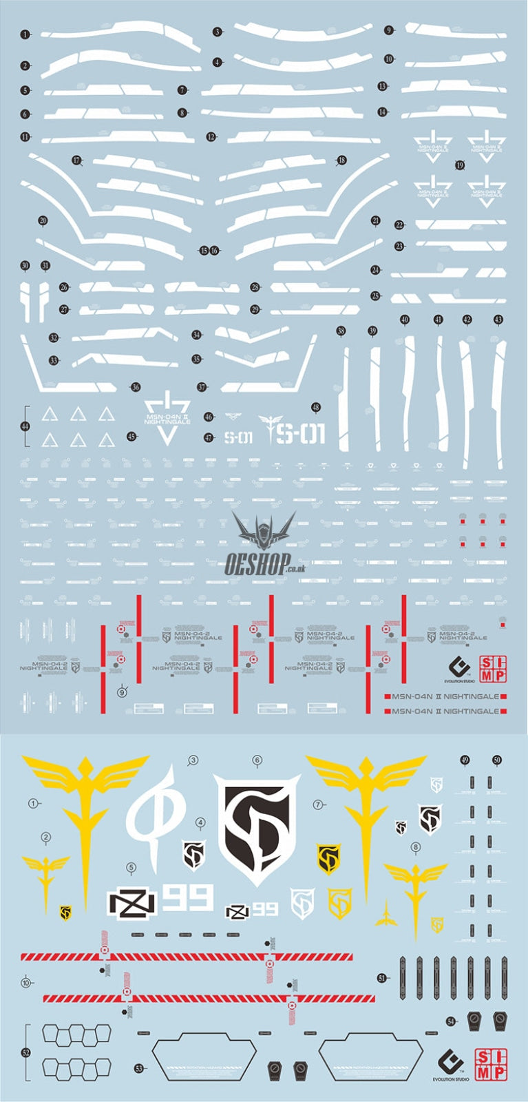 Evo - E-Hg240 (Uv) Hg Nightingale Evolution Studio Decals