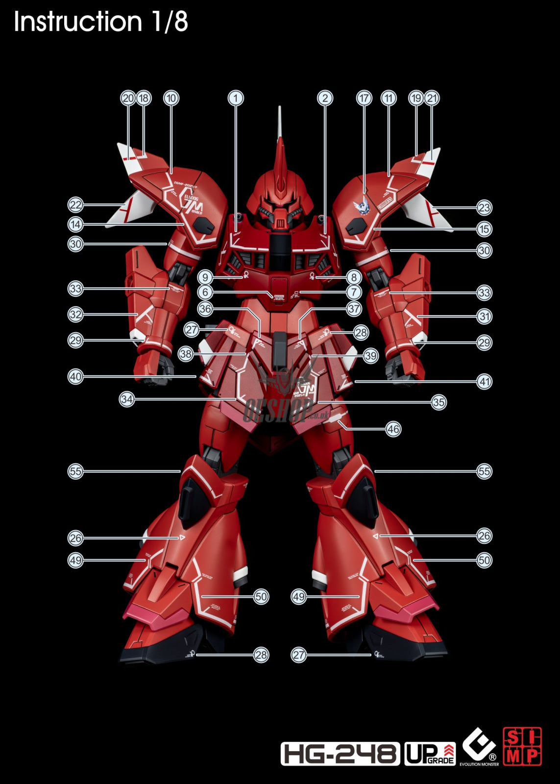 EVO - E-HG248 (UV) HG Gelgoog Menace Gundam Evolution Studio Decal Decals