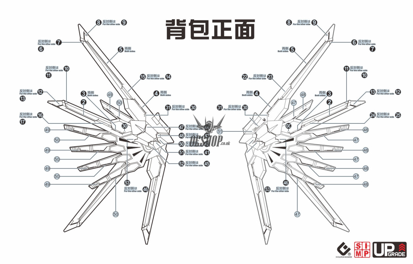 EVO - E-HG250 (UV) HG Mighty Strike Freedom Gundam Evolution Studio Decal Decals