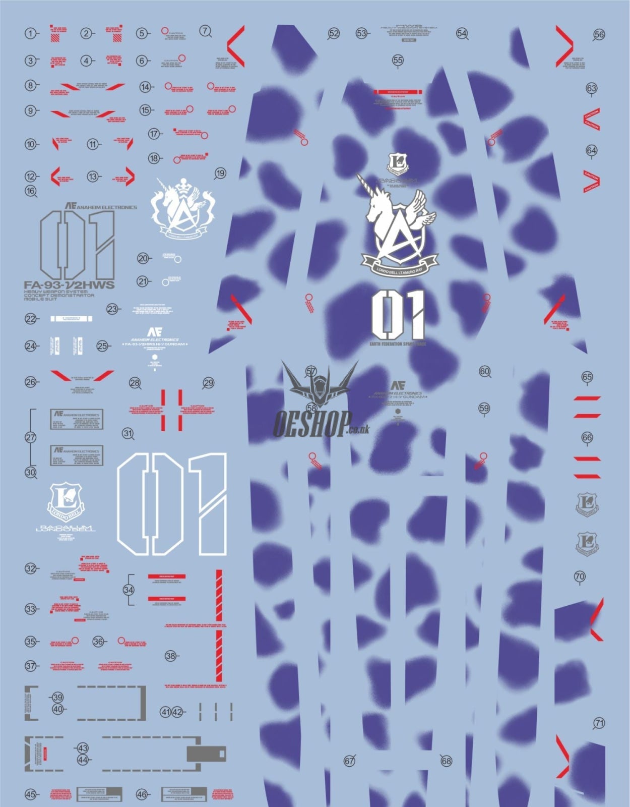 EVO - E-m075 (UV) MG RX93-V2 Hi-ν-Gundam Evolution Studio Decals Decals