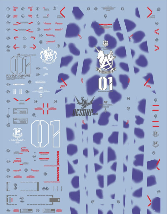 EVO - E-m075 (UV) MG RX93-V2 Hi-ν-Gundam Evolution Studio Decals Decals