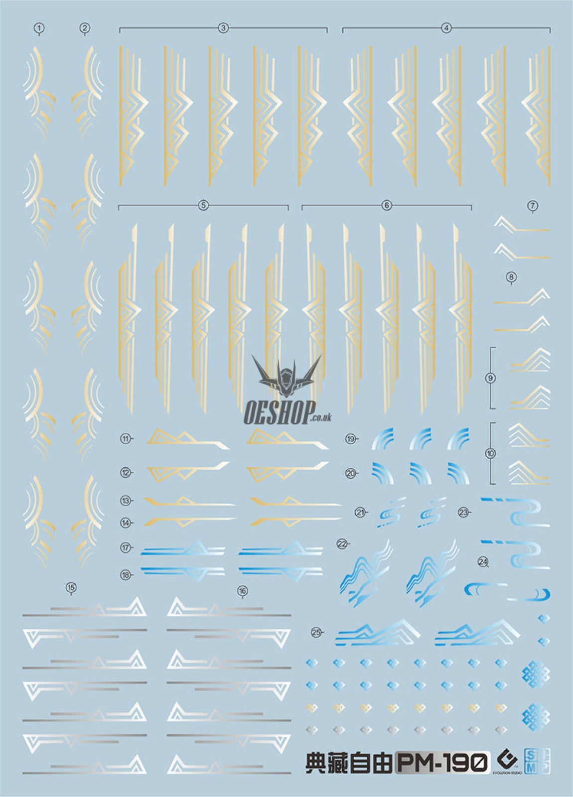Evo - E-M190 (Gold Silver And Blue Mg Freedom Gundam 2.0 Ver.collectors Editionevolution Studio
