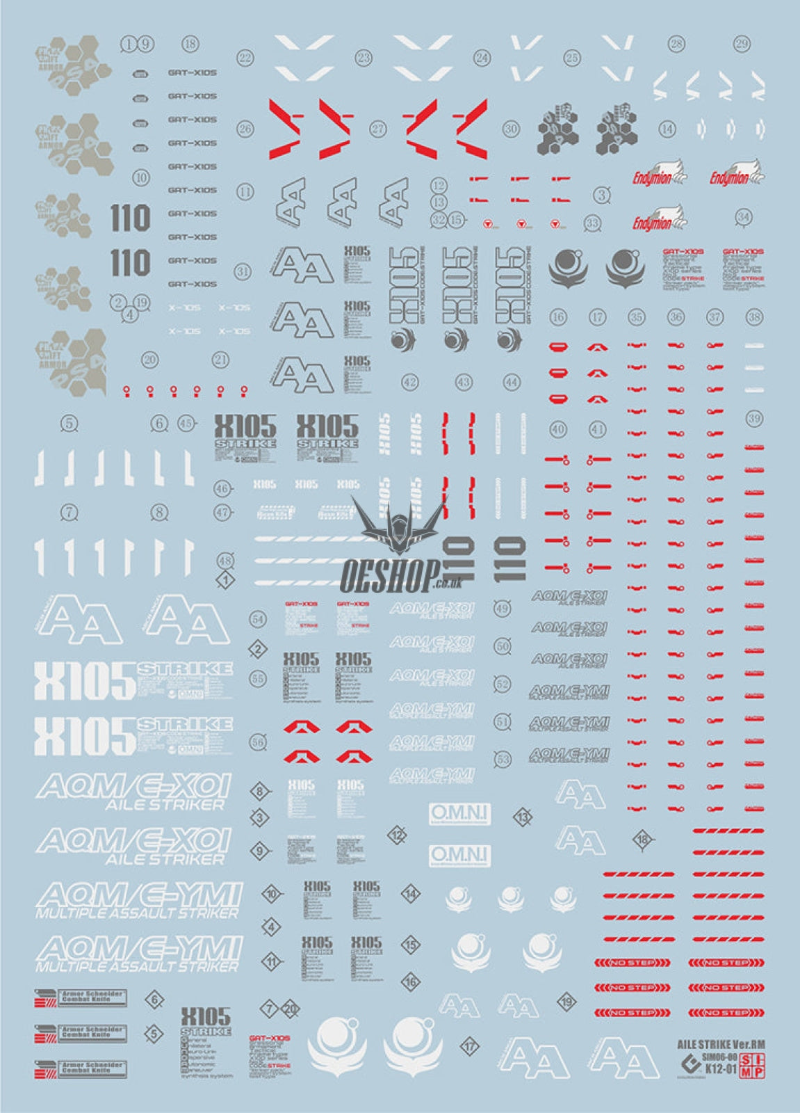 Evo - E-Mg168 (Uv) Mg Strike Gundam Ver.rm Evolution Studio Decals