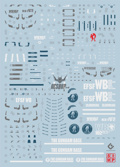 Evo - E-Mg171Gcp (Uv) Mg Rx-78-2 Gundam 3.0 (Base Limit) Evolution Studio Decals