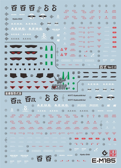 Evo - E-Mg185 (Uv) Mg Hyaku-Shiki2.0+Hyaku-Shiki Kai Evolution Studio Decals