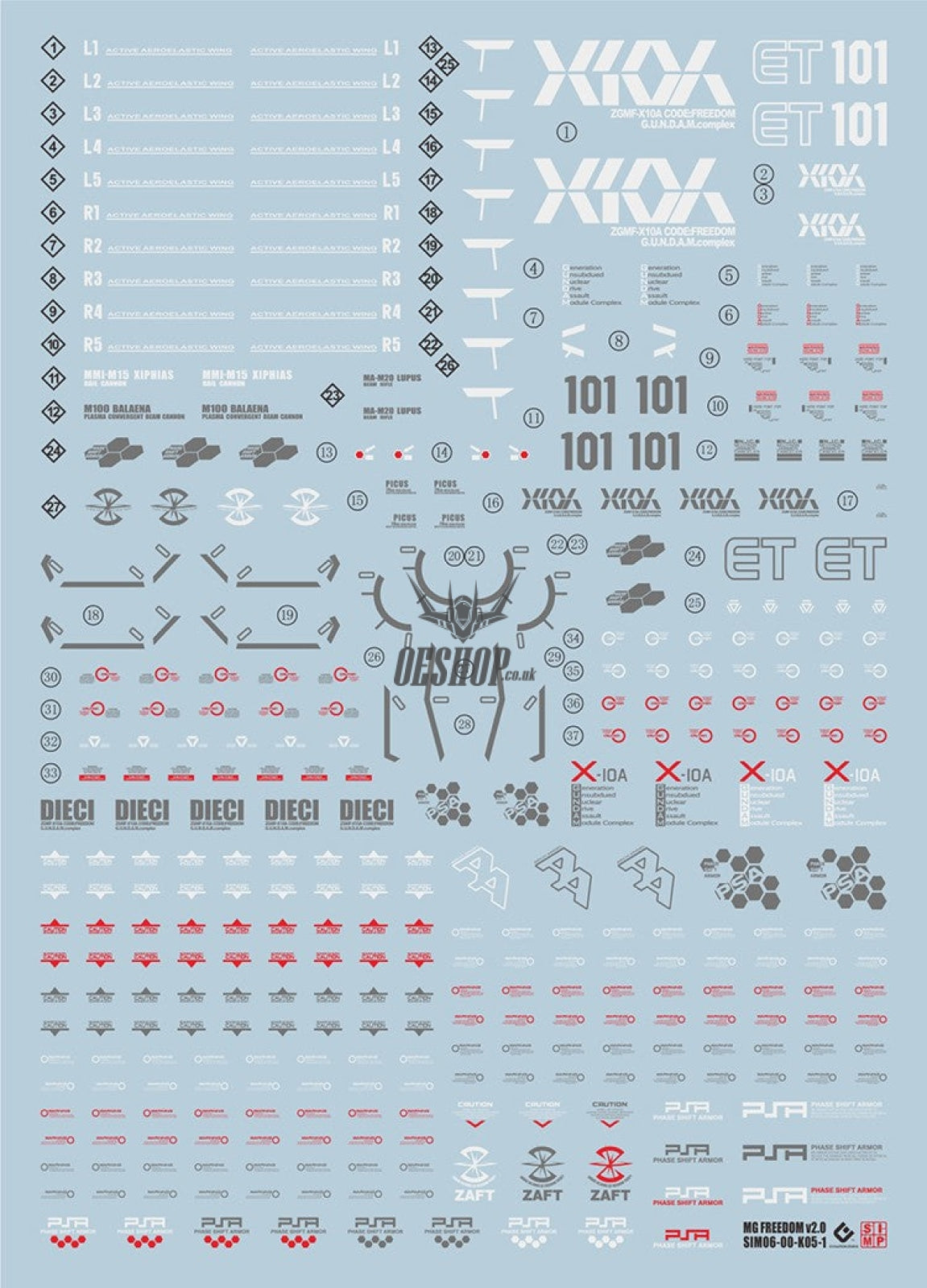 EVO - MG Freedom Gundam 2.0 E-MG190 Evolution Studio Decals Evolution Studio 3.59 OEShop