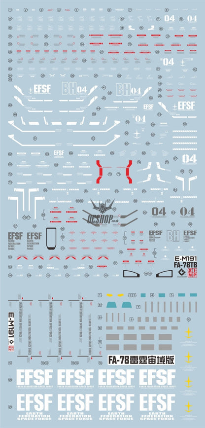 Evo - E-Mg191 (Uv) Mg Full Armor Rx-78 (Thunderbolt) Evolution Studio Decals