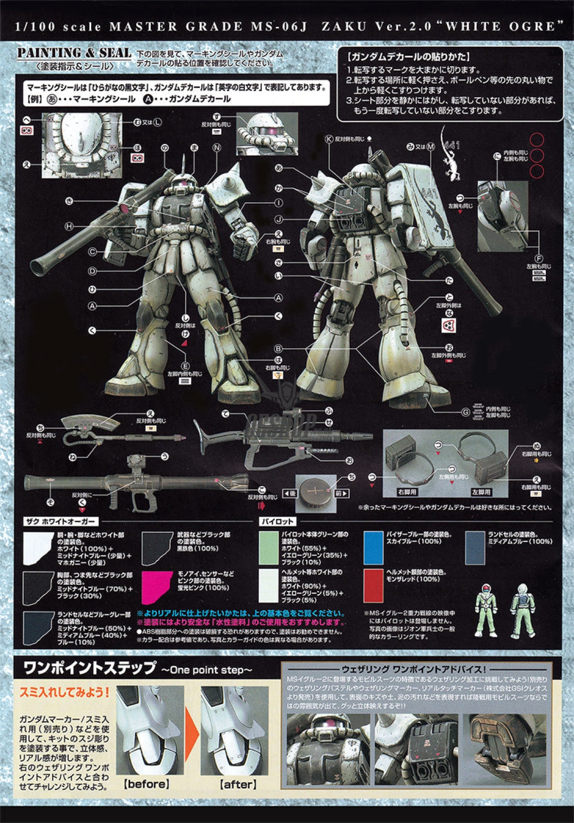 Evo - E-Mg97W (Uv) Mg Zaku2 White Ogre Evolution Studio Decals