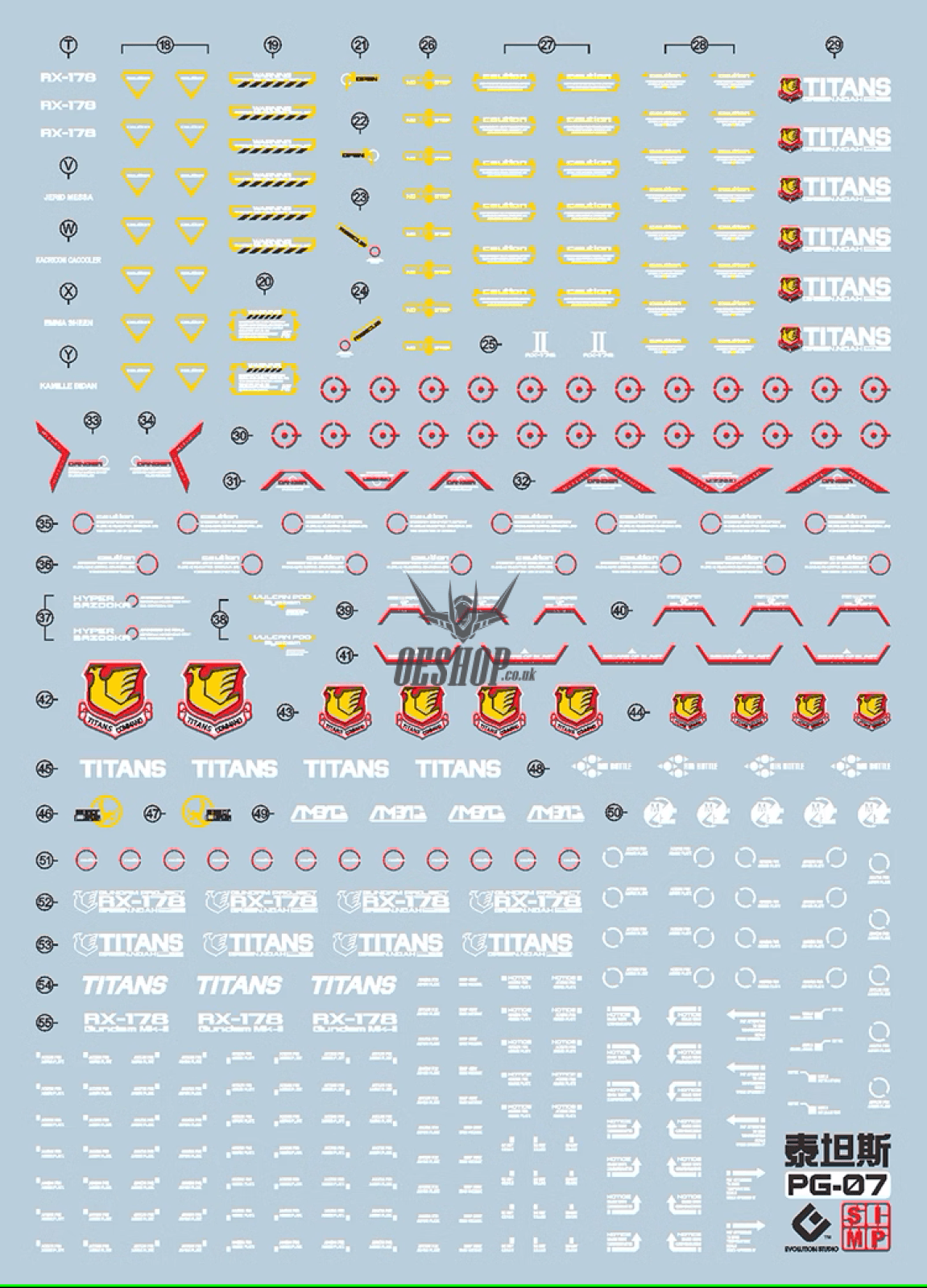 Evo - E-Pg07 (Uv) Pg Mk-Ii (Titans) Black Evolution Studio Decals