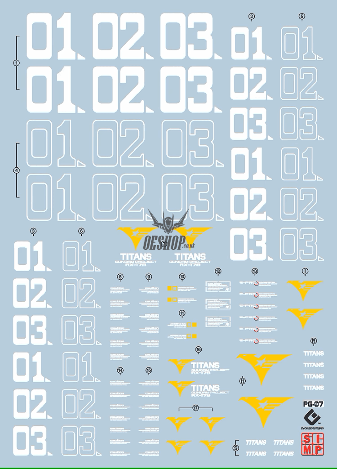 Evo - E-Pg07 (Uv) Pg Mk-Ii (Titans) Black Evolution Studio Decals