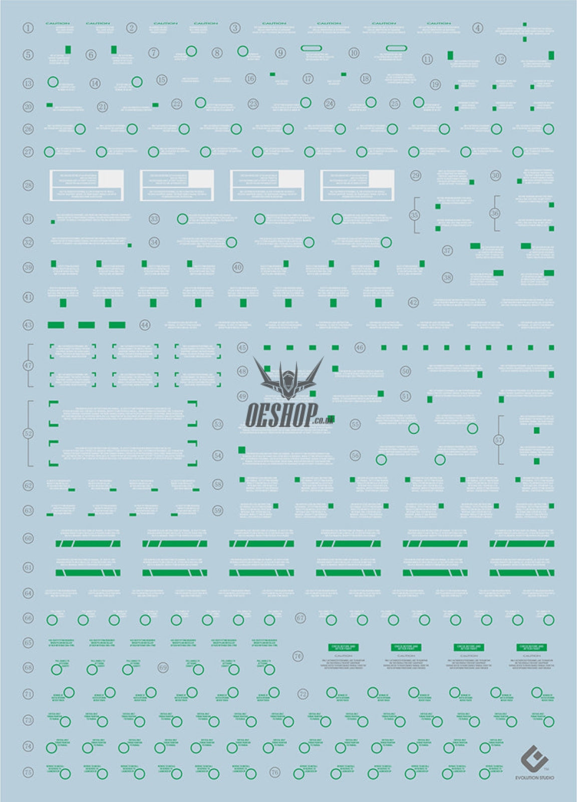 Evo - E-Pg15Fb (Gilding Green) Pg Unicorn Final Battle Gundam Evolution Studio Decals