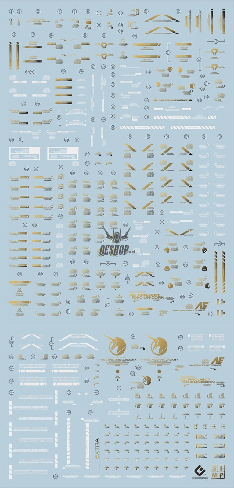 Evo - E-Pg16Cn (Gilding) Chinese Red Unicorn Gundam Evolution Studio Decals