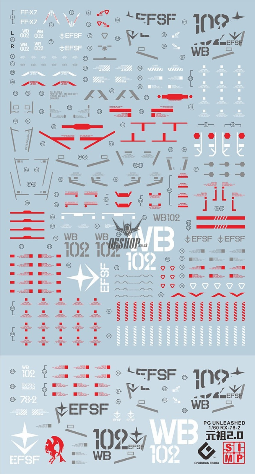 EVO - PG Unleashed RX-78-2 Gundam E-PG20 Evolution Studio Decals Evolution Studio 4.48 OEShop