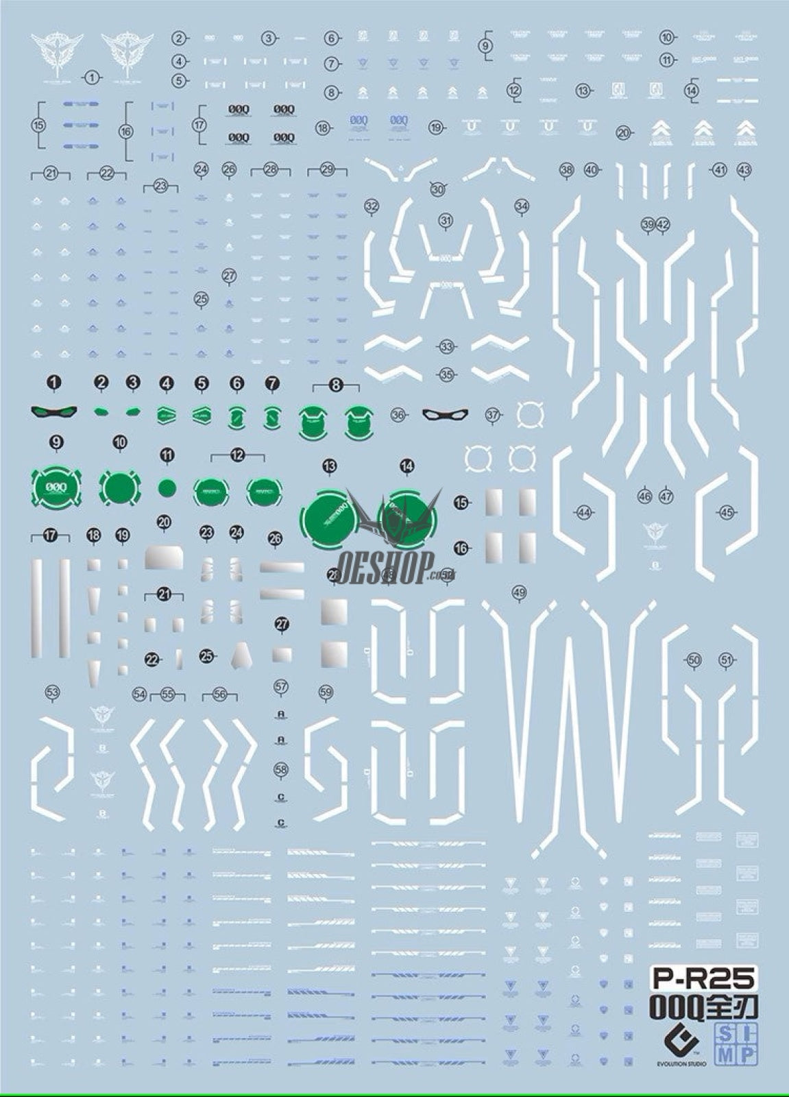 Evo E-R25 Rg 00Q Full Saber Uv Evolution Studio Decals