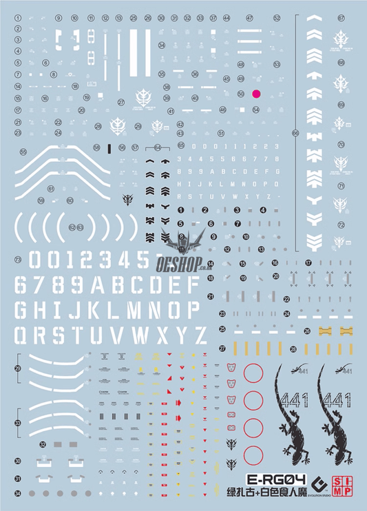 Evo - E-Rg04 Rg Mass Productive Zaku 2+White Ogre Evolution Studio Decals