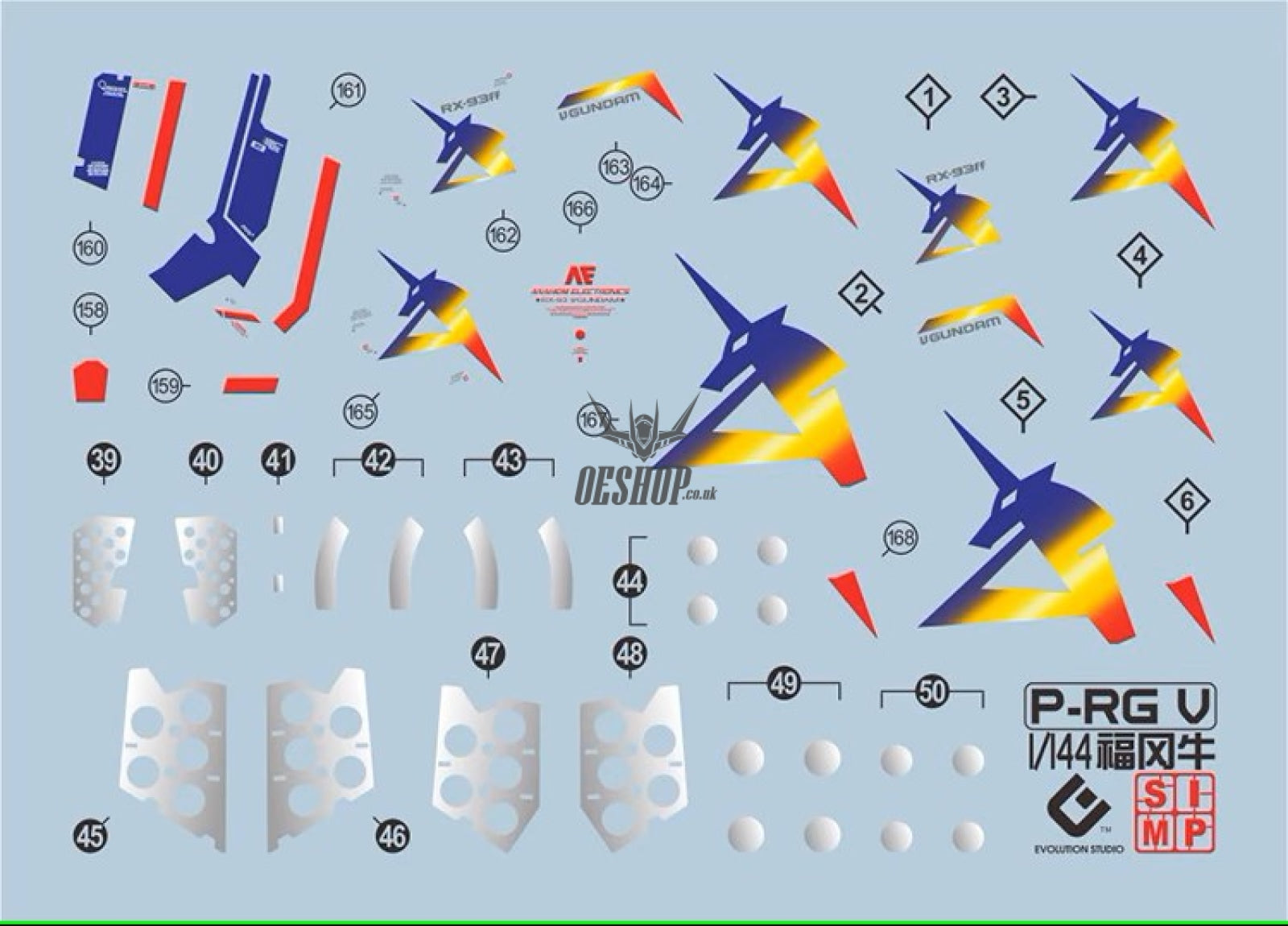 Evo E-Rv Rg Rx93Ff V Gundam(Ver.side-F) Uv Evolution Studio Decals