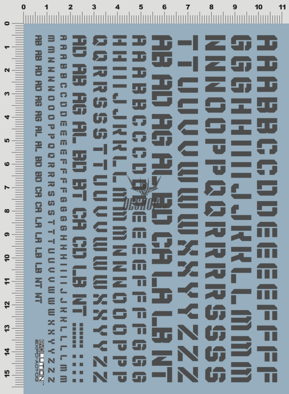 Evo - Expd Trd Hiq Model Letters Numbers Evolution Studio Decals Expd-G (Dark Gray)