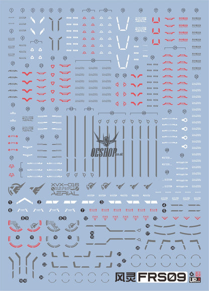 Evo - Fm - Frs09 (Uv) 1/100 Full Mechanics Gundam Aerial Evolution Studio Decals
