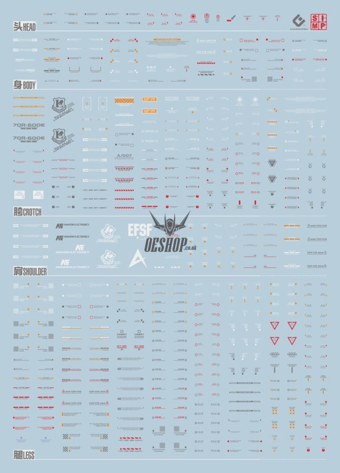 EVO - YJL 1/100 RX-93-v2 Hi-v Gundam Conversion Kit GK-1 Evolution Studio Decals Evolution Studio 10.46 OEShop