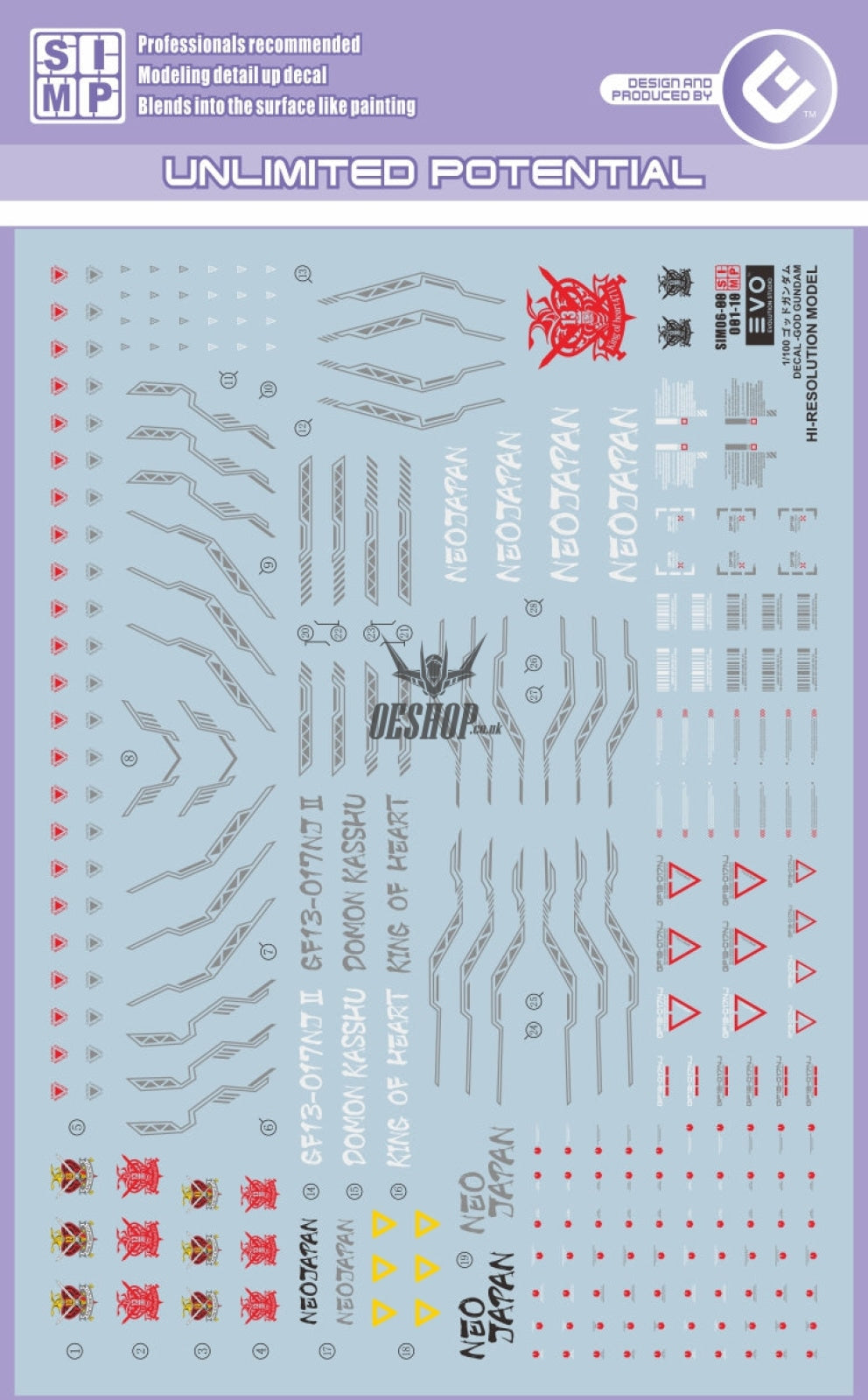 Evo - Hirm-1 (Uv) Hirm God Gundam Evolution Studio Decals