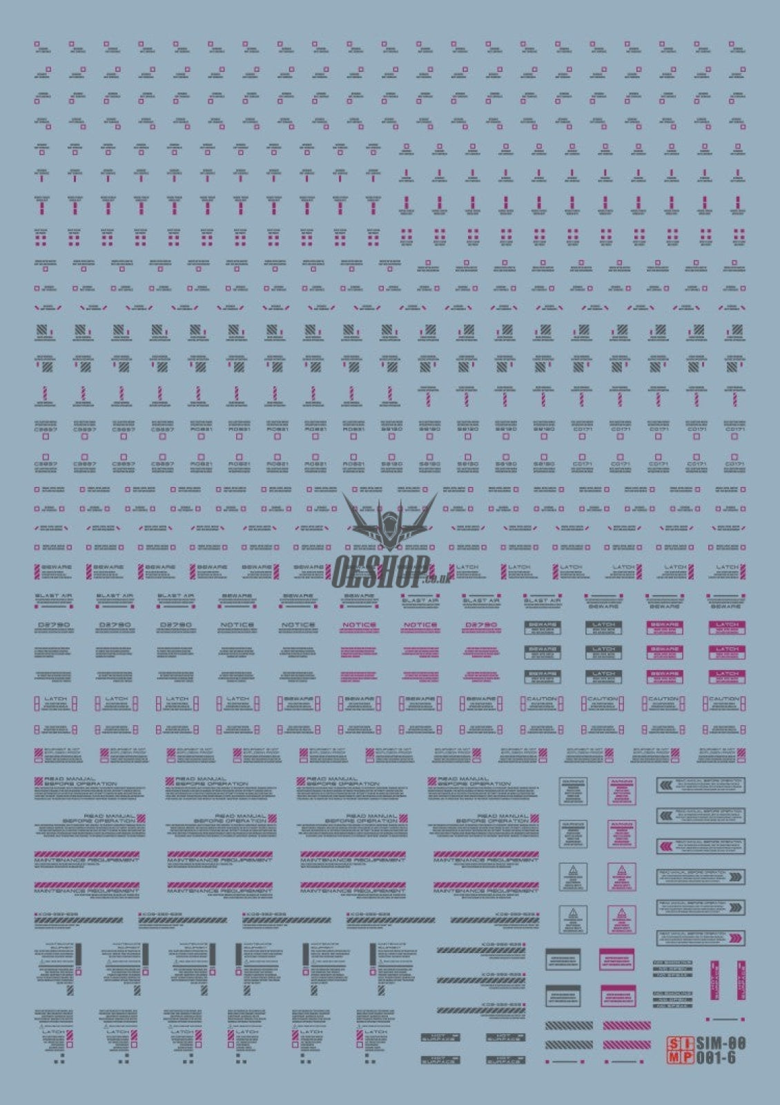 Evo 1/100 General Uv Fluorescent Rb01 Evolution Studio Decals Rb01-6 Purple/dark Gray